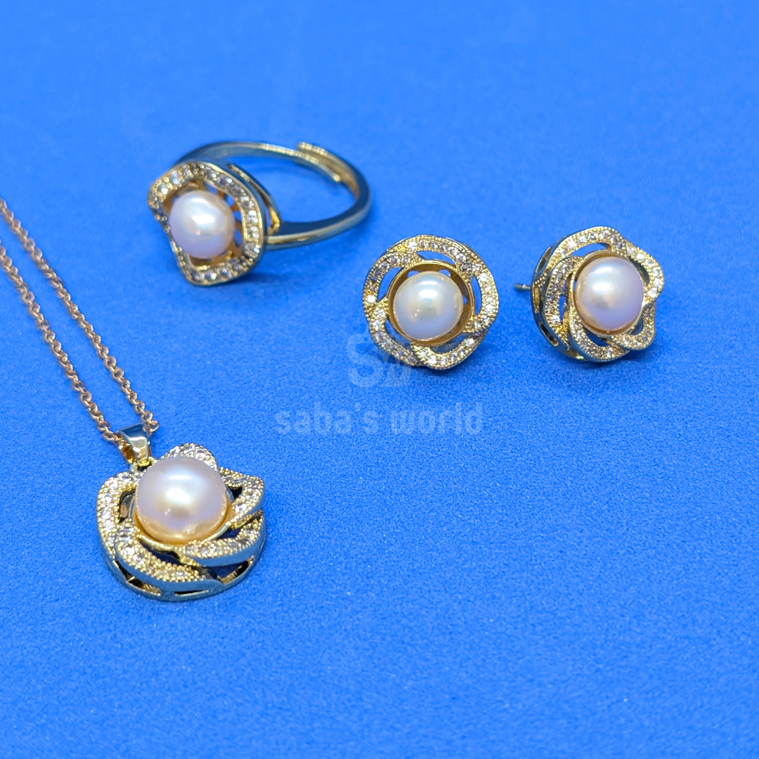 Elegant Pink Freshwater Pearl Jewelry Set