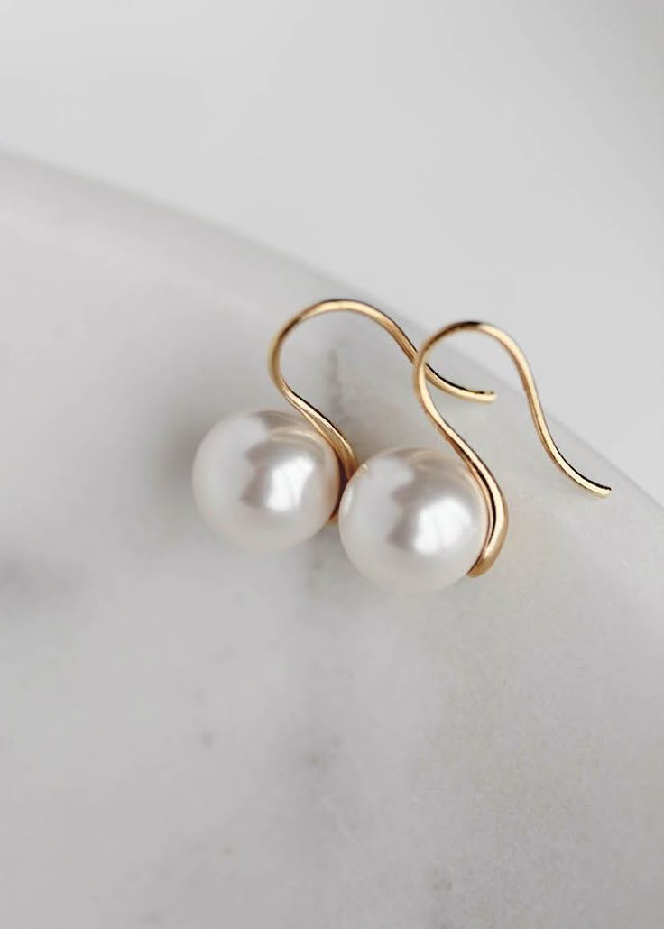 Classic White Pearl Drop Earrings for Women