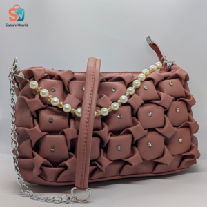 Pearl Chain Quilted Shoulder Bag for Women