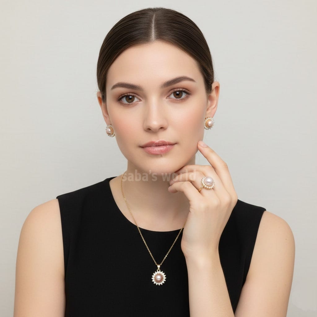 Classic Pink Freshwater Pearl Jewelry Set