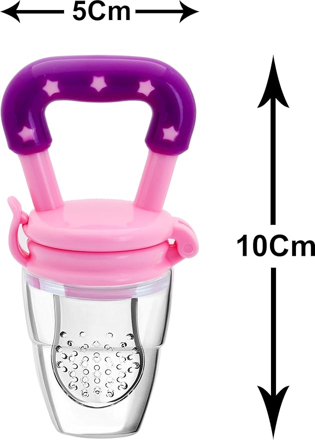 Bindian Fruit & Juice Feeder Set BPAFree Silicone Nibbler with Cover for Babies 312 Months Feeding Tool with Mesh Grip 2Pack