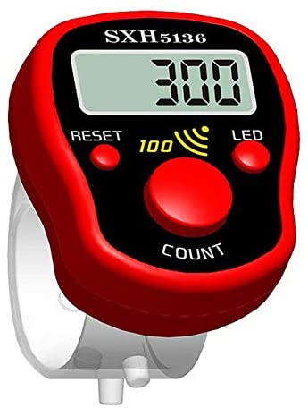 Premium Digital Tasbih Tally Counter with LED Light – Adjustable Finger Wearable